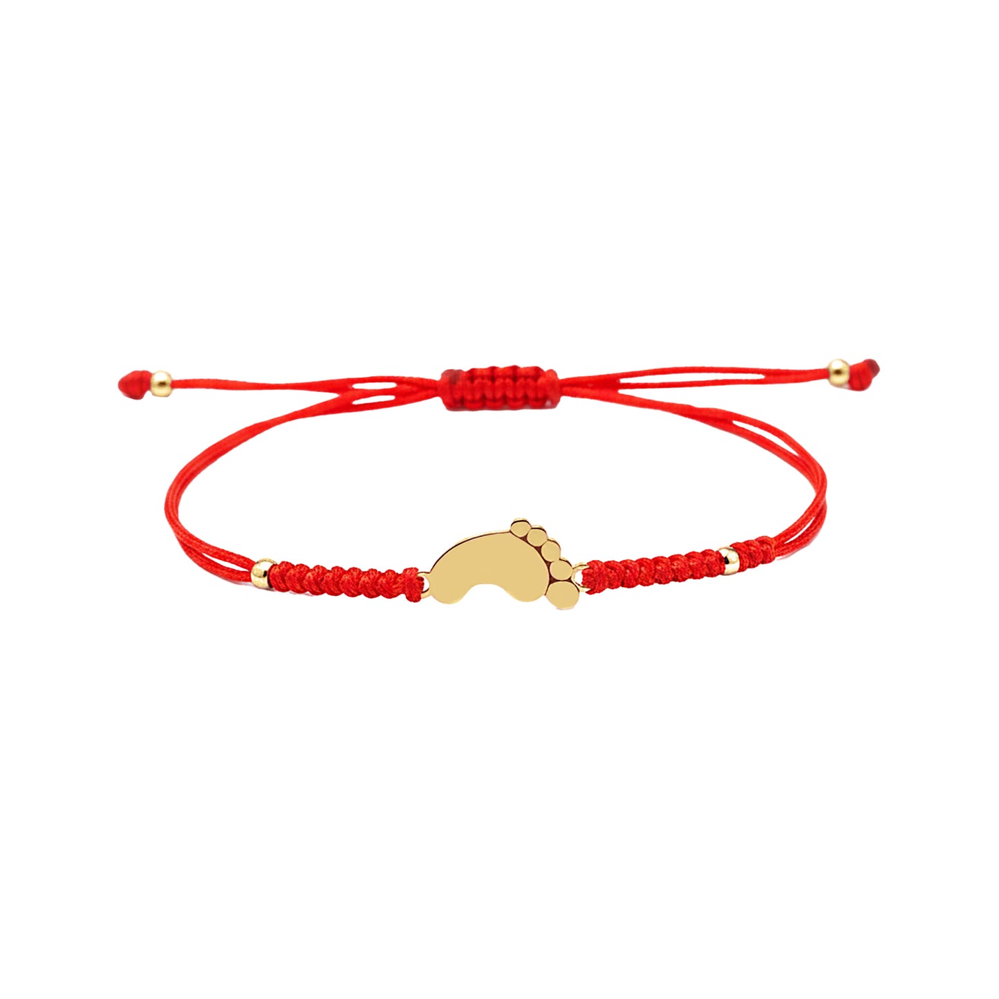 Raudono siulo apyrankė su auksine pedute