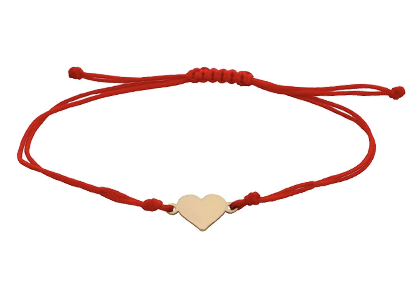 Raudono siūlo apyrankė su auksine širdele